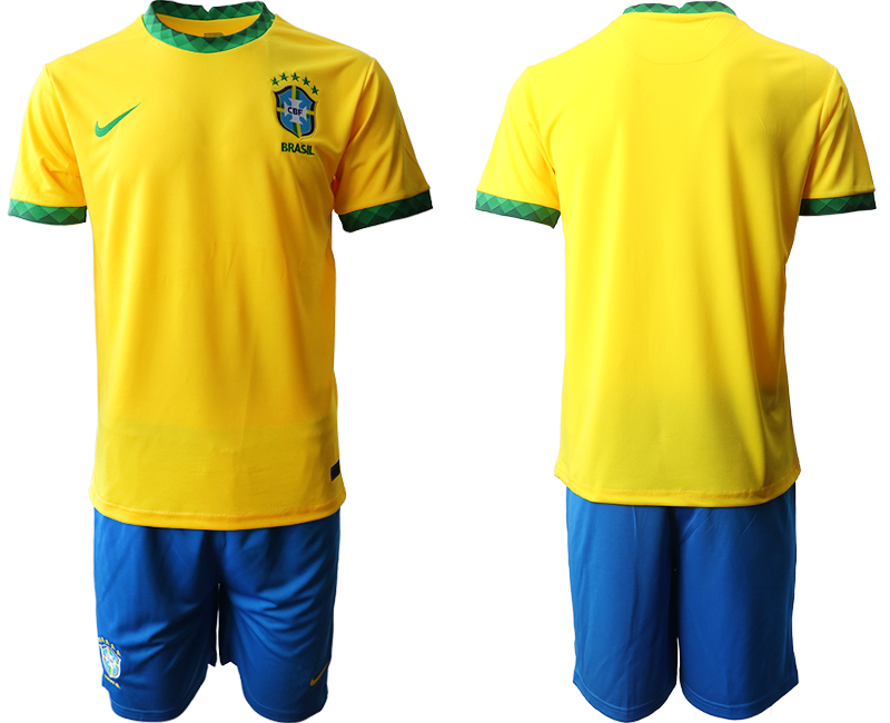 Men 2020-2021 Season National team Brazil home yellow Soccer Jersey->brazil jersey->Soccer Country Jersey
